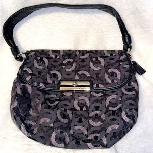 Authentic Coach Gunmetal Gray/Black Chain Link Lurex Fabric Bag Small Purse